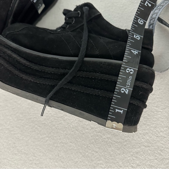 Demonia Platform Sneakers Tempo-08 Vegan Suede Goth Punk Rave Black 6-6.5 -READ - Picture 13 of 14